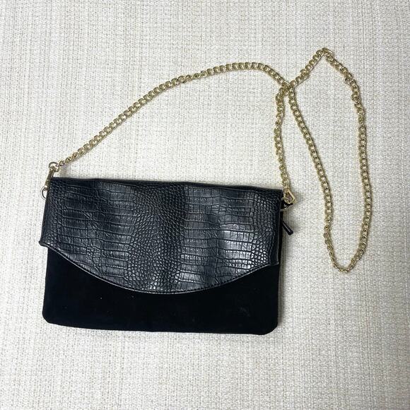 Express Clutch Black Crossbody Chain‎ Purse - Picture 1 of 9